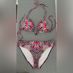 Colorful Italian Bikini Set with triangle top